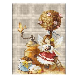 Coffee fairy - cross-stitch...