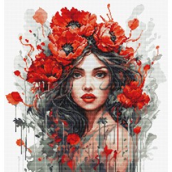 The Girl with Poppies -...