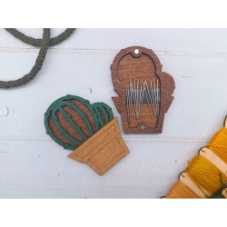 Wooden needle case "Cactus"