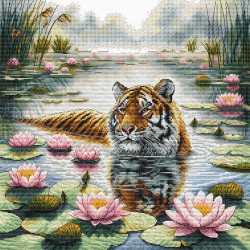 Tiger Among Water Lilies -...