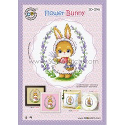 Flower bunny - cross-stitch...