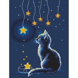 Kitten and Starry Night -...