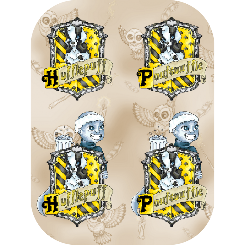 Blason Poufsouffle (grille de point de croix)