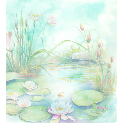 Lily Pond - Needlework Fabric