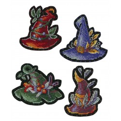 4 Witch hats - Cross-stitch...